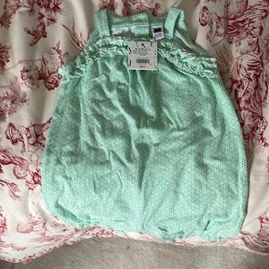 NWT- Janie and Jack- 18-24 Months Green and White Bubble Suit